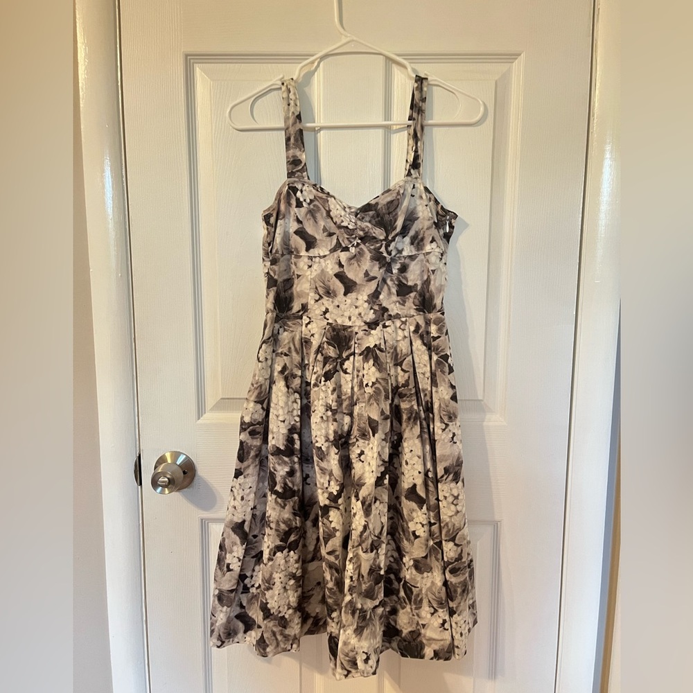 Black & White Floral Dress - Talbots Size 4P